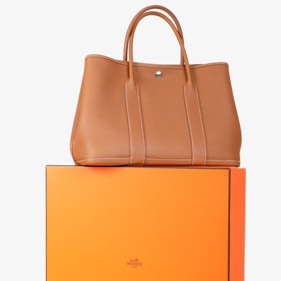 Hermes Gold Negonda Garden Party 36 Brown Leather Tote - Picture 14 of 14